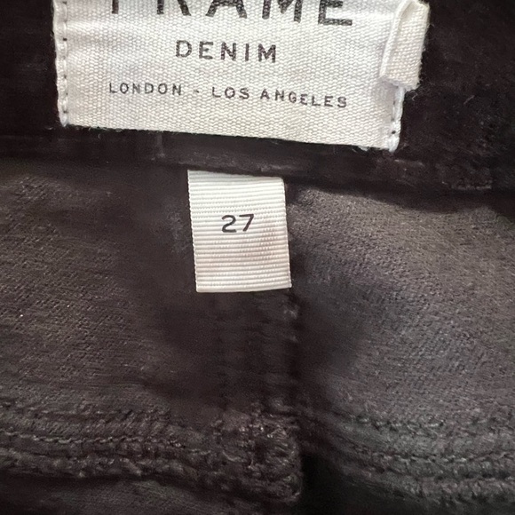 FRAME Le Velveteen crop mini bootcut‎ high rise charcoal pants - Picture 5 of 8